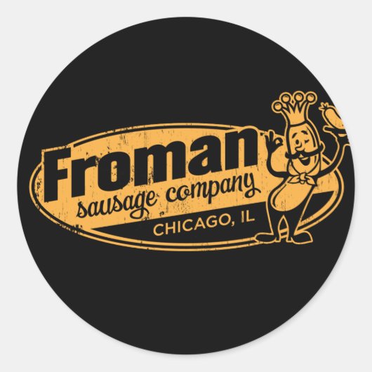 Froman Sausage co Chicago illinois Ronde Sticker (Voorkant)