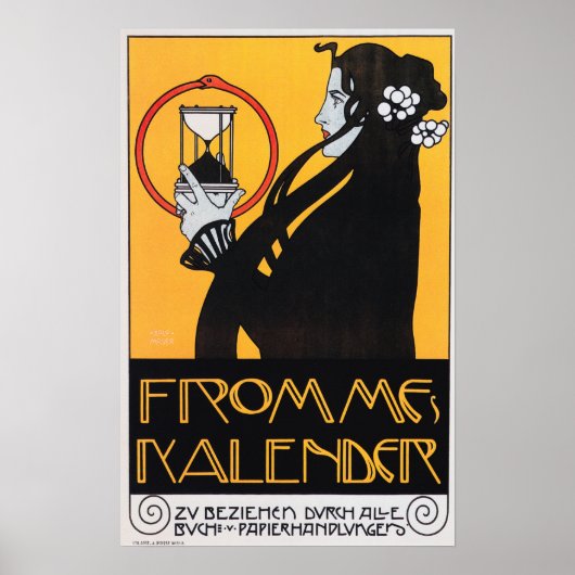 FROMMES KALENDER by Austrian Artist Koloman Moser Poster (Voorkant)