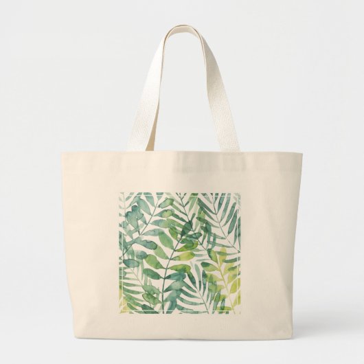 Frond Waltz - Palm Frond Leaves Grote Tote Bag (Voorkant)