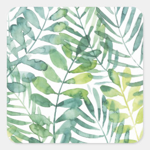Frond Waltz - Palm Frond Leaves Vierkante Sticker