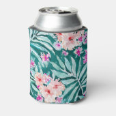 FRONDS OP FLEEK Tropische Palm Hawaiian Floral Blikjeskoeler (Blikje Achterkant)