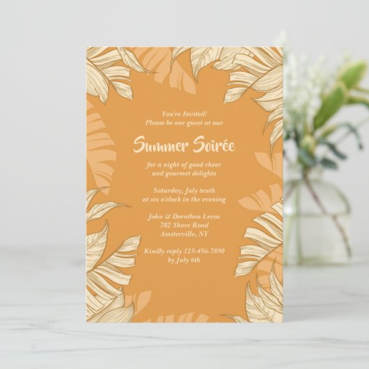 Fronds Summer Party Uitnodiging (Staand voorkant)