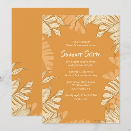 Fronds Summer Party Uitnodiging (Voorkant / Achterkant)