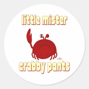 Fronning rode krab kleine mister broek ronde sticker