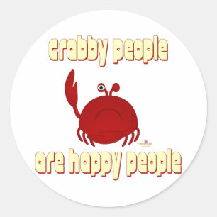 Fronsende rode krabmensen zijn gelukkige mensen ronde sticker