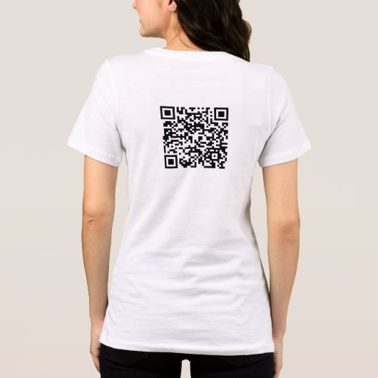 Front Add Logo Back QR Code Tri-Blend Shirt (Achterkant)