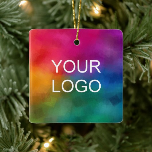 Front And Back Double Sided Print Business Logo Keramisch Ornament (Boom)