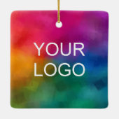 Front And Back Double Sided Print Business Logo Keramisch Ornament (Achterkant)