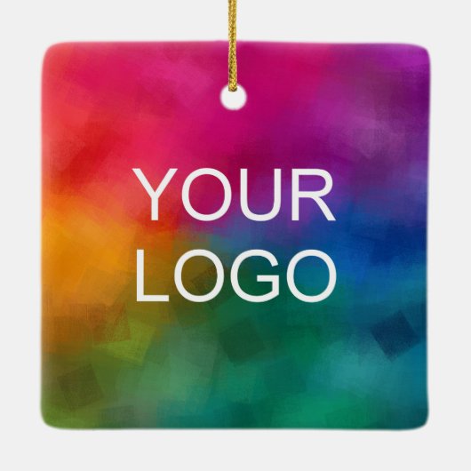 Front And Back Double Sided Print Business Logo Keramisch Ornament (Achterkant)