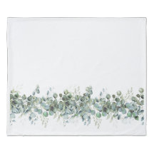 Front and Back Eucalyptus Floral Duvet Cover 
