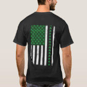 (Front and Back) US American Flag Shamrocks T-shirt (Achterkant)