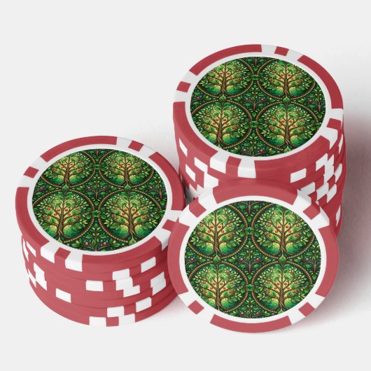 Front and back view of a poker chip  (Opstapeling)
