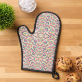 Front and back view of an oven mitt ovenwant (Top down)