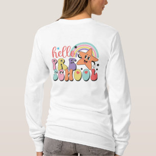 Front-back design dubbelzijdig voorschoolse leerkr t-shirt