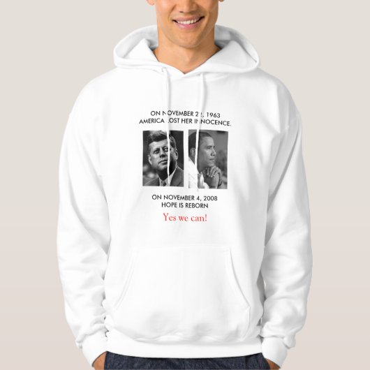 FRONT/BACK JFK naar OBAMA/part JFK "Ask not"-speec Hoodie (Voorkant)