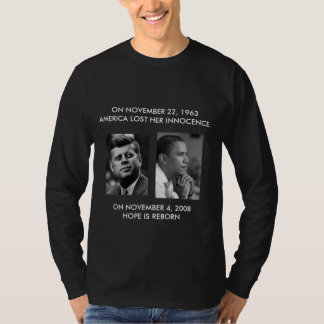 FRONT/BACK JFK naar OBAMA/part JFK "Ask not"-speec T-shirt