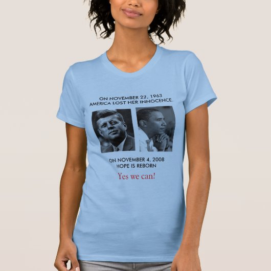 FRONT/BACK JFK naar OBAMA/part JFK "Ask not"-speec T-shirt (Voorkant)