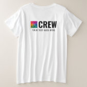 Front Back Print Business Logo Modern Womens Crew Grote Maat T-shirt (Design achterkant)