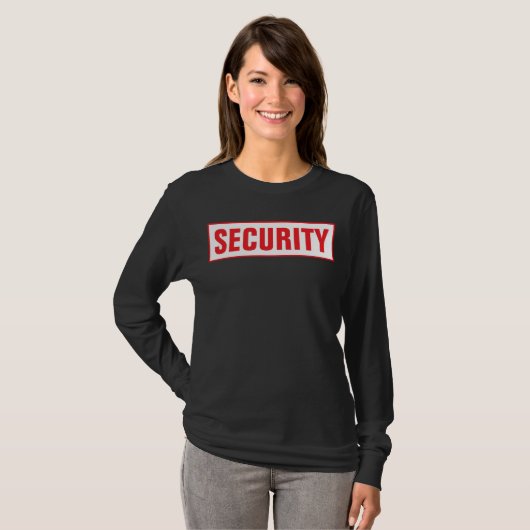 Front & Back Print Womens Long Sleeve Security T-shirt (Voorkant volledig)