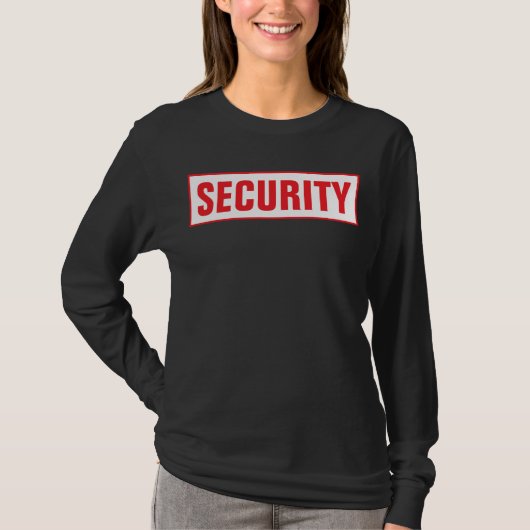 Front & Back Print Womens Long Sleeve Security T-shirt (Voorkant)