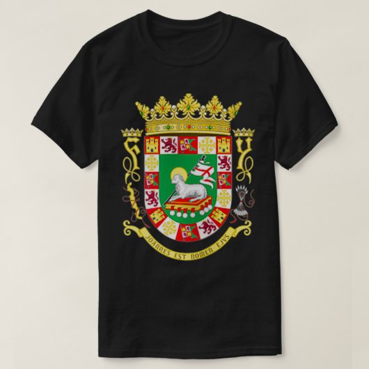 FRONT & BACK Puerto Rico Coat of Arms Zip T-shirt (Design voorkant)