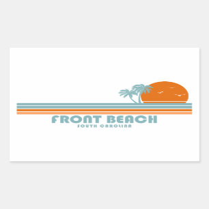 Front Beach South Carolina Sun Palm Trees Rechthoekige Sticker