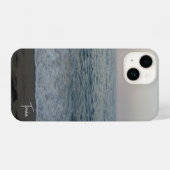 front calm beach with typographical personalized n iPhone hoesje (Achterkant horizontaal)