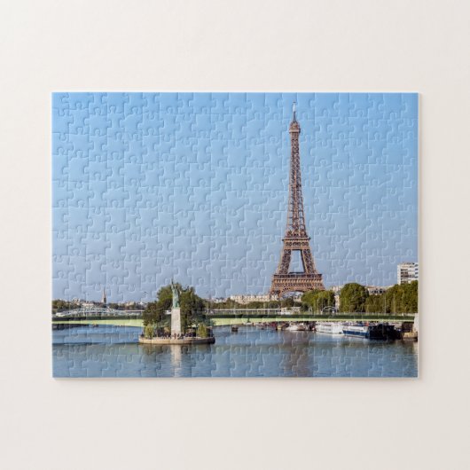 Front de Seine and Eiffel Tower - Parijs, Frankrij Legpuzzel (Horizontaal)