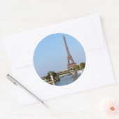 Front de Seine and Eiffel Tower - Parijs, Frankrij Ronde Sticker (Envelop)