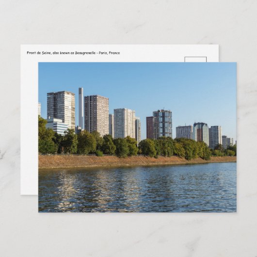 Front de Seine in Parijs, Frankrijk Briefkaart (Voorkant / Achterkant)