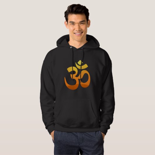 Front Design Om Mantra Symbol Yoga Asana Mannen Hoodie (Voorkant volledig)