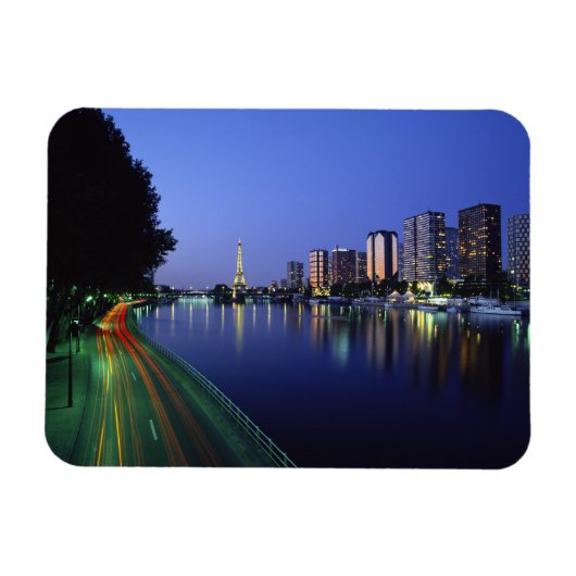 Front du Seine and Eiffel Tower, Parijs, Frankrijk Magneet (Horizontaal)