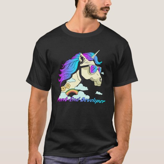 Front End Developer Unicorn Front End Developer We T-shirt (Voorkant)