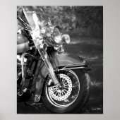 Front-end zwart-wit motorfiets 16x20 poster (Voorkant)