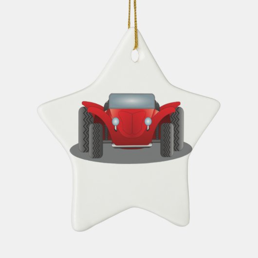 Front-Facing Red en Black Dune Buggy Keramisch Ornament (Rechts)
