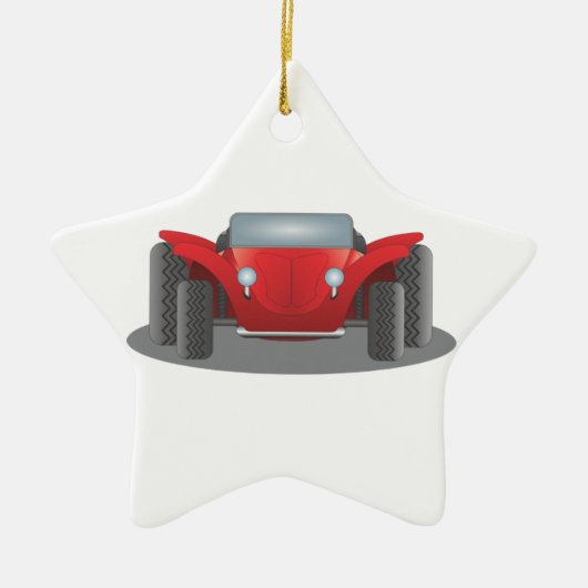 Front-Facing Red en Black Dune Buggy Keramisch Ornament (Voorkant)