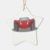 Front-Facing Red en Black Dune Buggy Keramisch Ornament (Links)