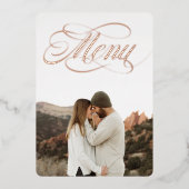 Front Foto Menu Echt Folie Uitnodiging (Voorkant)