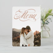 Front Foto Menu Echt Folie Uitnodiging (Staand Voorkant)