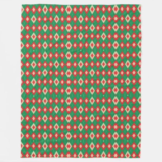 Front image shows a vibrant geometric pattern fleece deken (Voorkant)