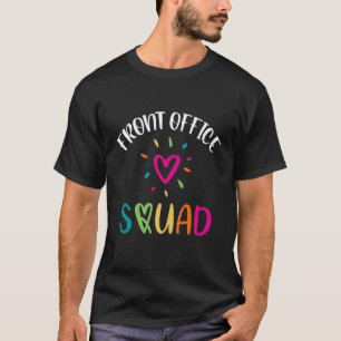 Front Kantoor Squad Heart Love School Secretary T-shirt