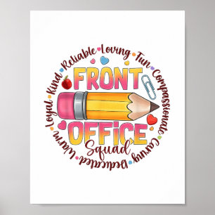Front Kantoor Squad Kleurrijke Team Waardering Quo Poster