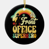 Front Kantoor Superhero Secretaris Administratief  Keramisch Ornament (Voorkant)
