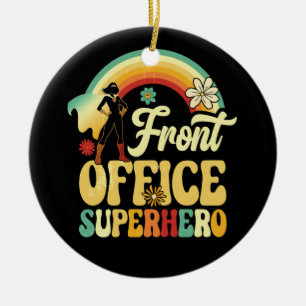 Front Kantoor Superhero Secretaris Administratief  Keramisch Ornament