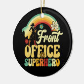Front Kantoor Superhero Secretaris Administratief  Keramisch Ornament (Links)