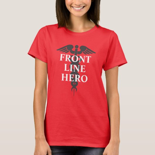 Front line Hero Coronavirus Pandemic Caduceus T-shirt (Voorkant)