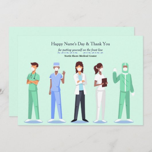 Front line verpleegdag Dank je kaart (Voorkant / Achterkant)