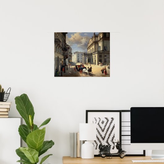 Front of La Scala Theater, 1852 Poster (Thuiskantoor)