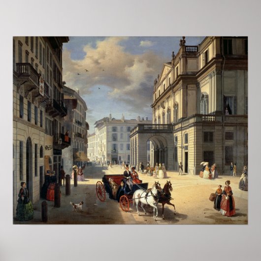 Front of La Scala Theater, 1852 Poster (Voorkant)