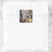 Front of La Scala Theater, 1852 Vierkante Sticker (Tas)